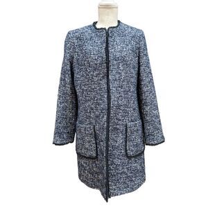 Helene London Women's Blue Tweed Coat Size M